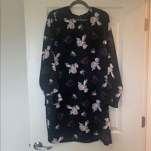Banana Republic Black Dress with Floral Accents